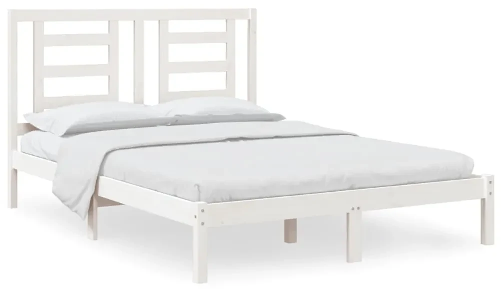 vidaXL Bedframe massief grenenhout wit 150x200 cm 5FT King Size