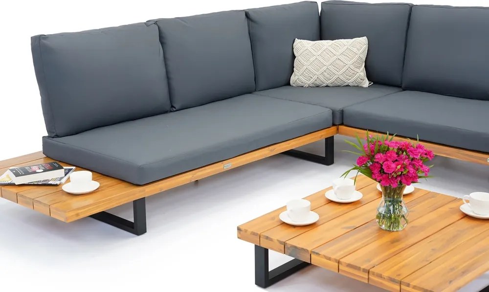 Antraciet acacia houten tuinhoek Celano Garden Point