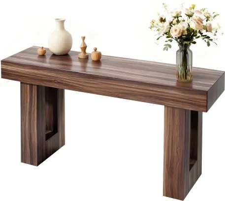 VEVOR Consoletafel/Salontafel (160 x 35 x 85 cm / L x B x H) Smalle rechthoekige haltafel van spaanplaat voor hal, slaapkamer, woonkamer, entree, gangtafel/bijzettafel, bruin