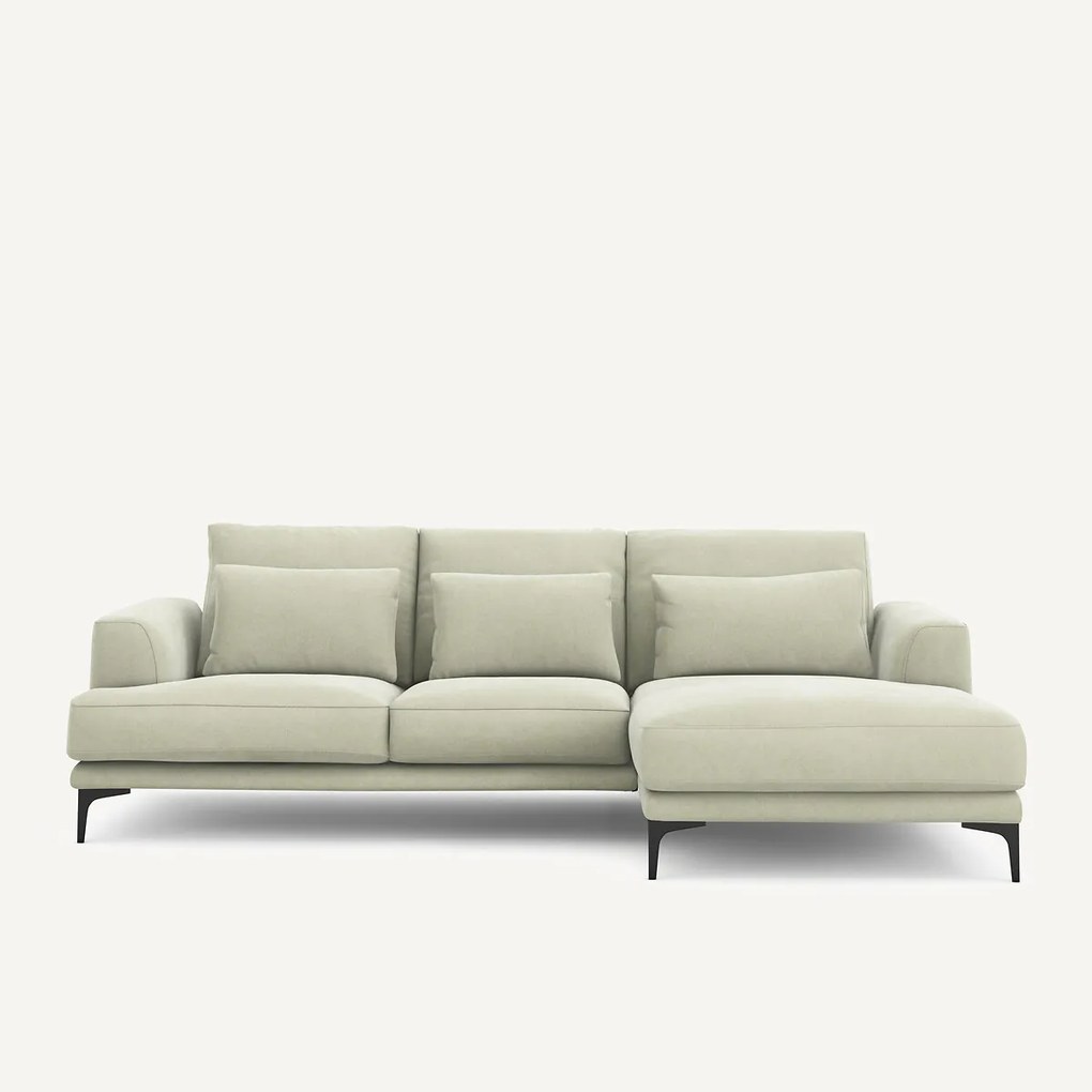 Rechtse hoekbank in stonewashed fluweel, Marsile