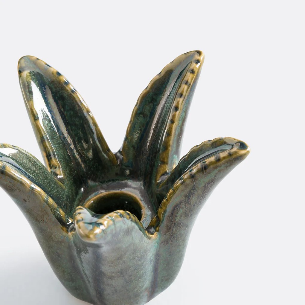 Keramische palmkandelaar, hoogte 8,5 cm, TROPIA