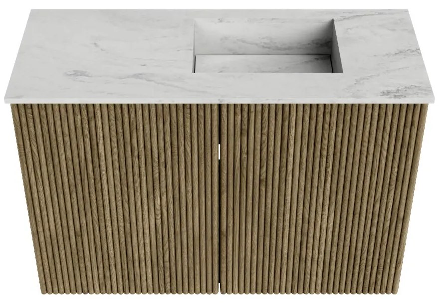 Mondiaz Joya DLux 60cm toiletmeubel dusk met wastafel faye rechts zonder kraangat opalo