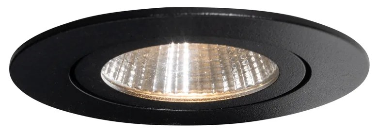 Set van 6 inbouwspots zwart 6,8cm incl. LED 750 lm dimbaar IP23 - Gaius