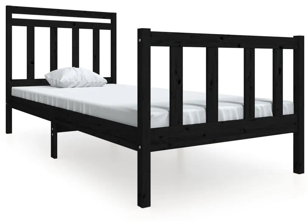 vidaXL Bedframe massief hout zwart 90x190 cm 3FT6 Single