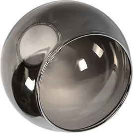 Art Deco plafondlamp zwart met smoke glas 4-lichts - Vidro