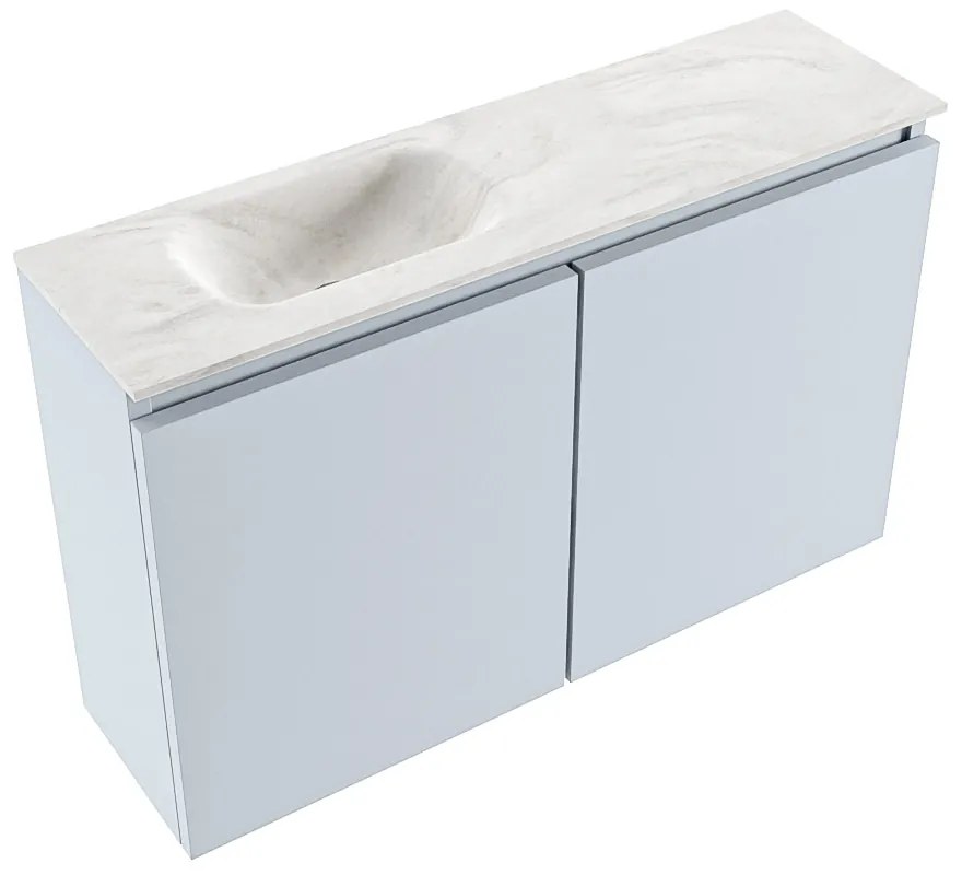 Mondiaz Ture DLux toiletmeubel 80cm clay met wastafel ostra links zonder kraangat