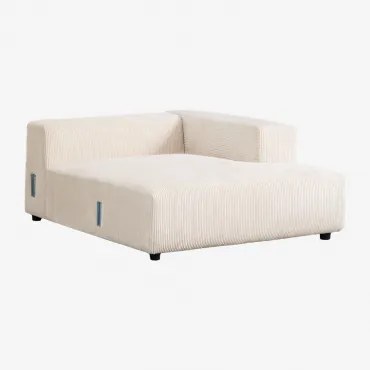 Rechtse Chaise Longue Module Voor Modulaire Bank Bruna Corduroy Linnen Beige - Sklum