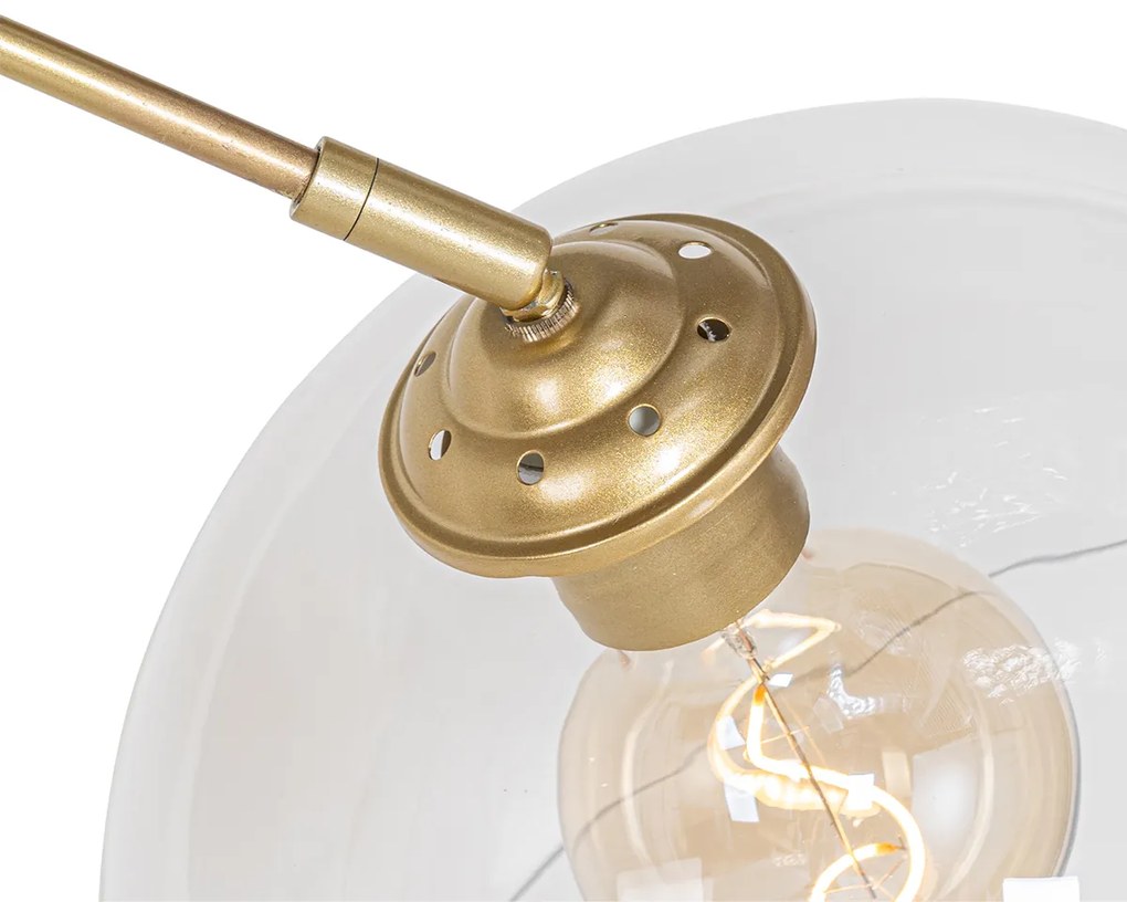 Moderne booglamp messing met helder glas - Arc