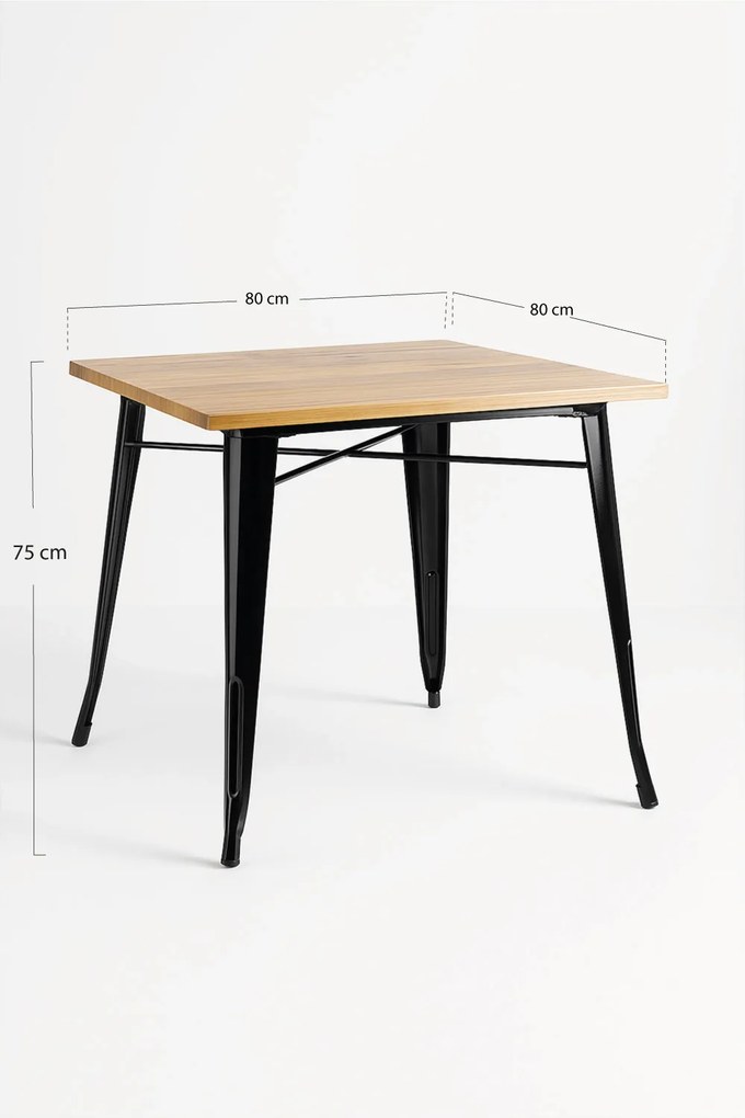 Torix Vierkante Tafel Natuurlijk Hout 70 cm