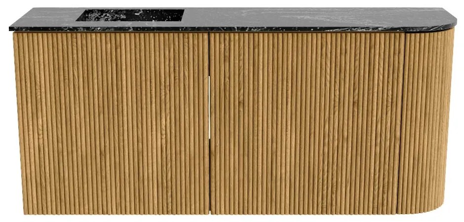 Mondiaz Joya DLux 90cm toiletmeubel ronding rechts oak met wastafel faye links 1 kraangat lava