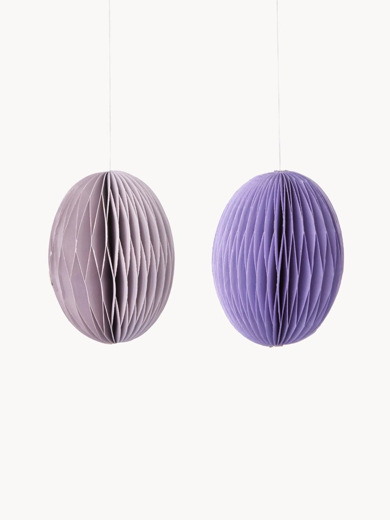 Handgemaakte paasdecoratie hangers Honeycomb, 2-delig