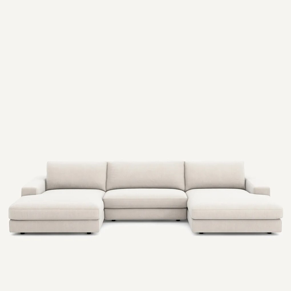 5-zits panoramabank fluweel chenille, Skander