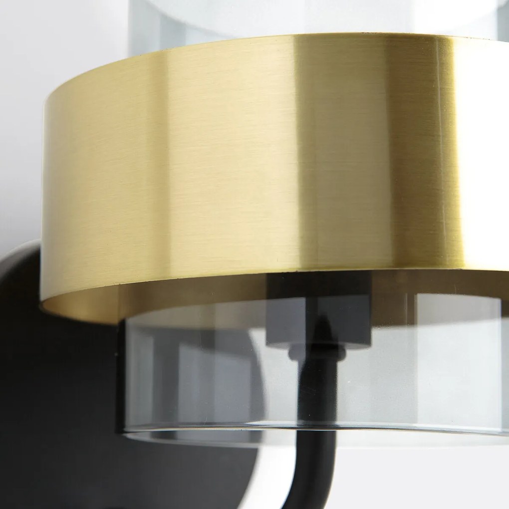 Wandlamp, glas metaal messing Botello