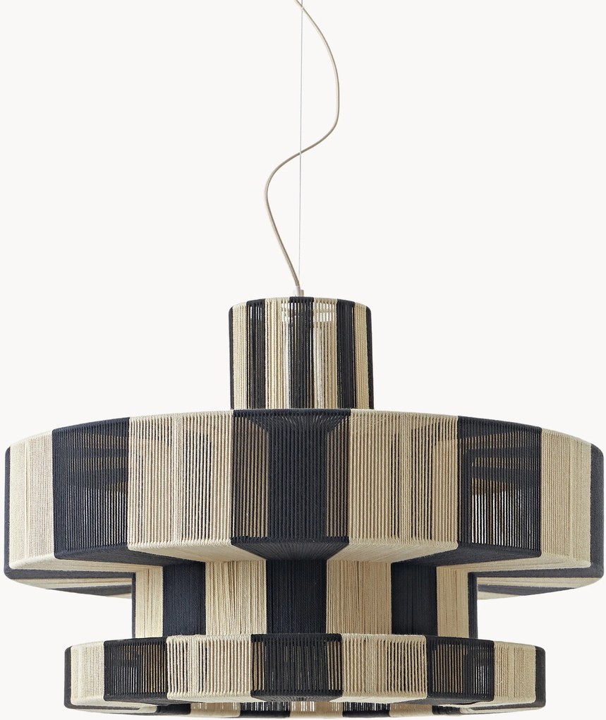 Grote hanglamp Lace van linnen draad