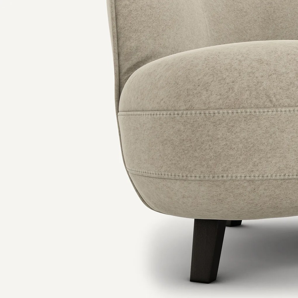 XS zitbank in linnen fluweel, Rosebury, ontwerp door Emmanuelle Gallina