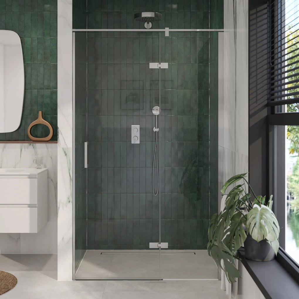 Ben Meteora draaideur rechts incl. antikalk 120x200 chroom