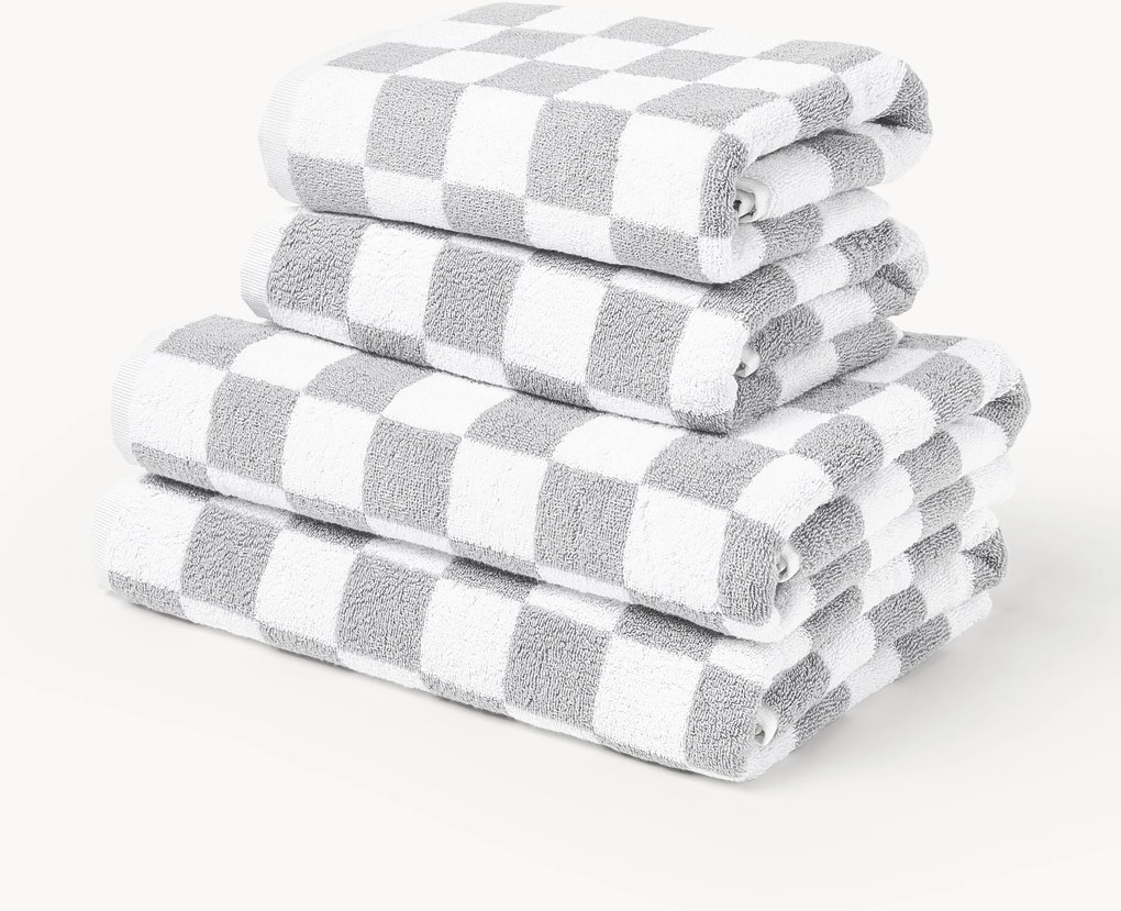 Westwing I Crosby Studios, katoenen handdoekenset Damier, in verschillende setgroottes