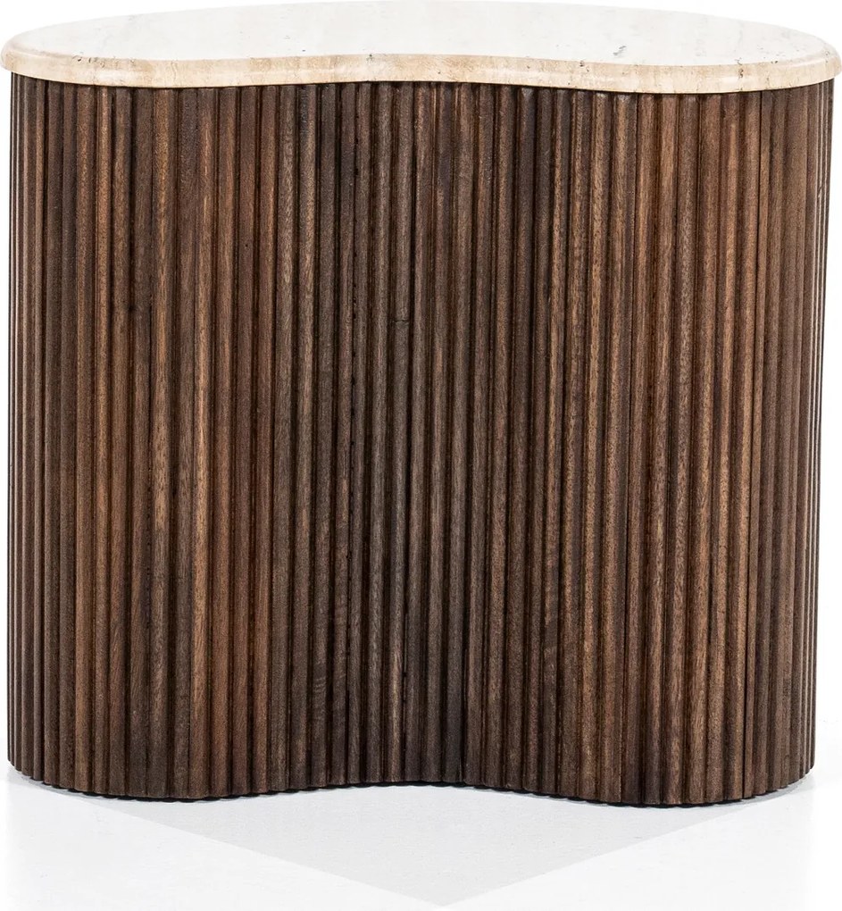Bijzettafel Met Travertin Blad - 50 X 33cm.