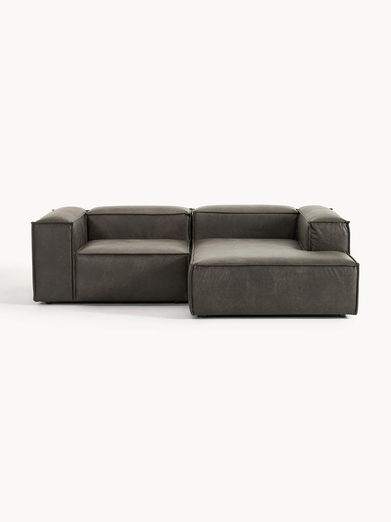 Modulaire hoekbank van gerecycled leer Lennon (2-zits)