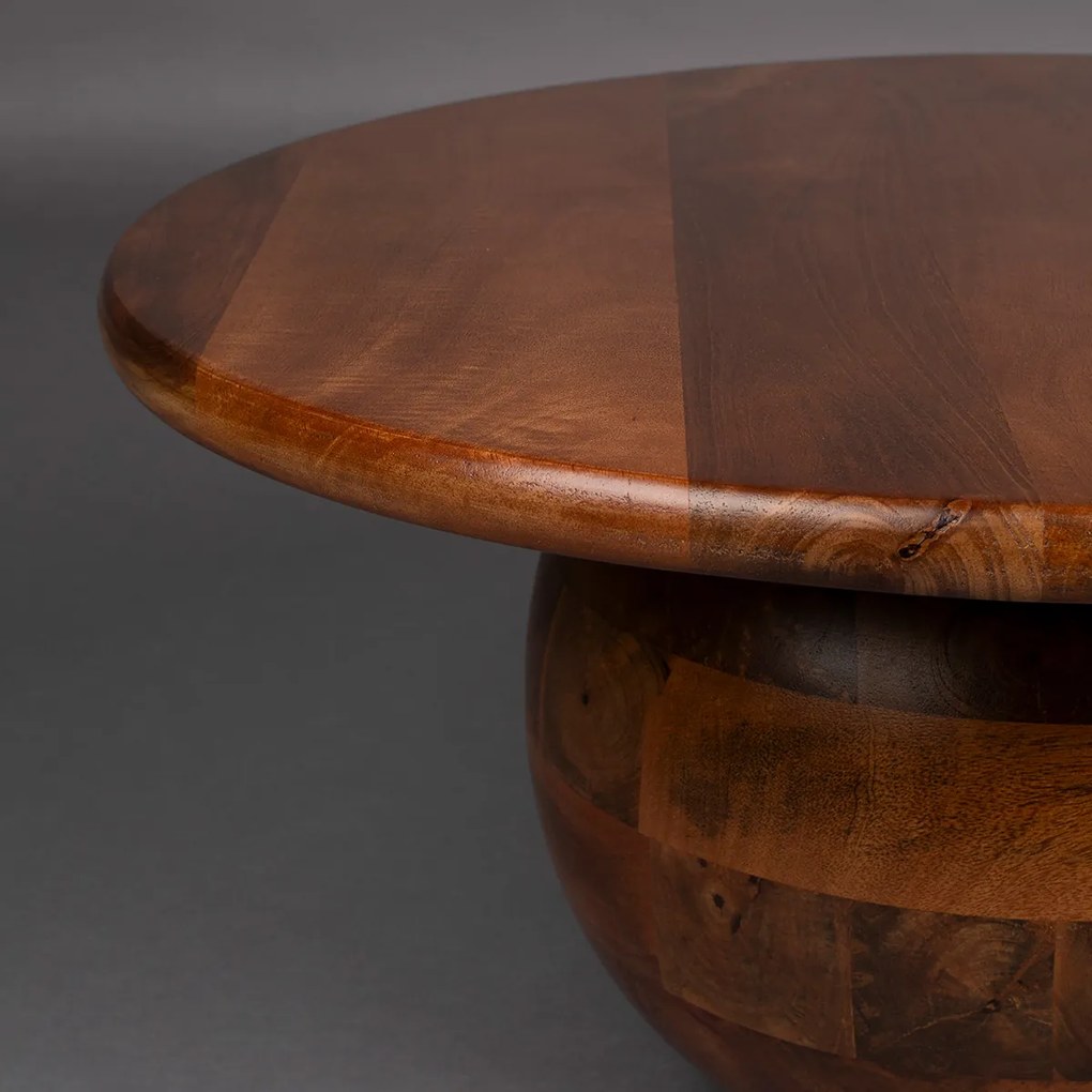 Dutchbone Oblivian Bolvorm Salontafel Van Hout - 70 X 70cm.