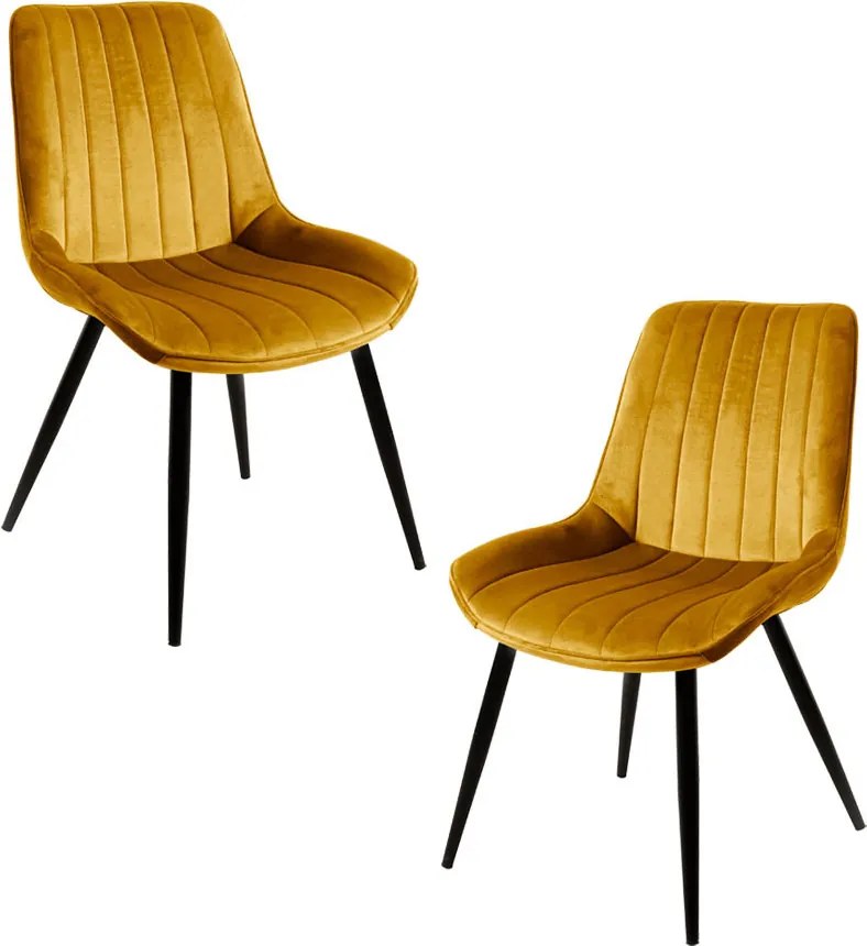 Set 2 Lene Fluwelen Stoelen