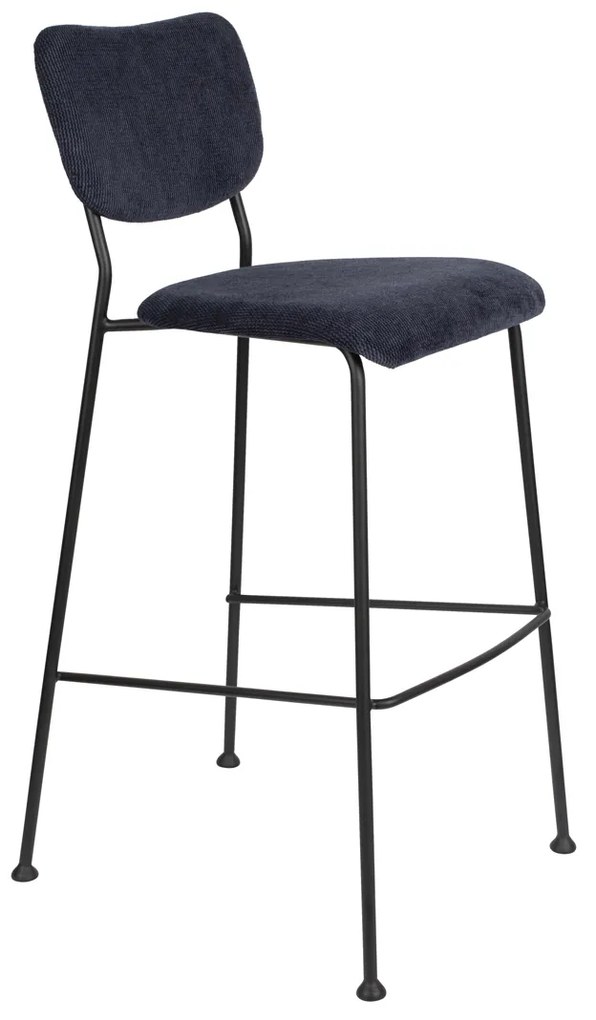 Zuiver Benson Hoge Barkruk Stof Donkerblauw