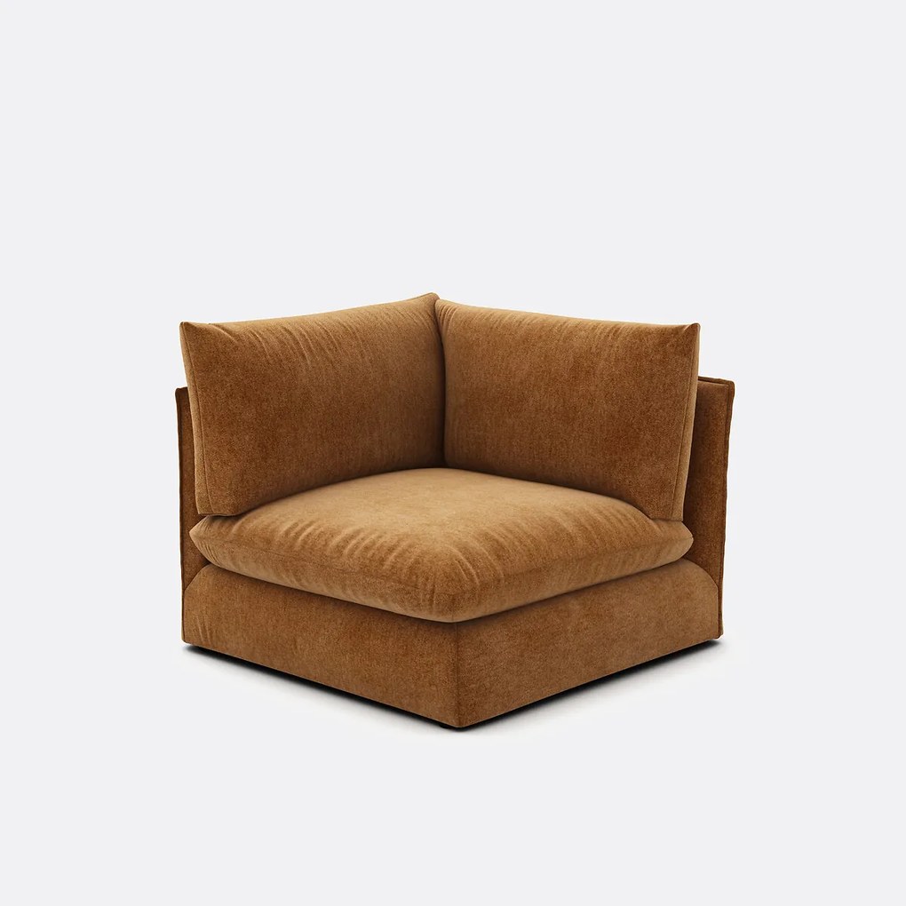 Hoekelement voor modulaire bank, in gemêleerd polyester, Malo
