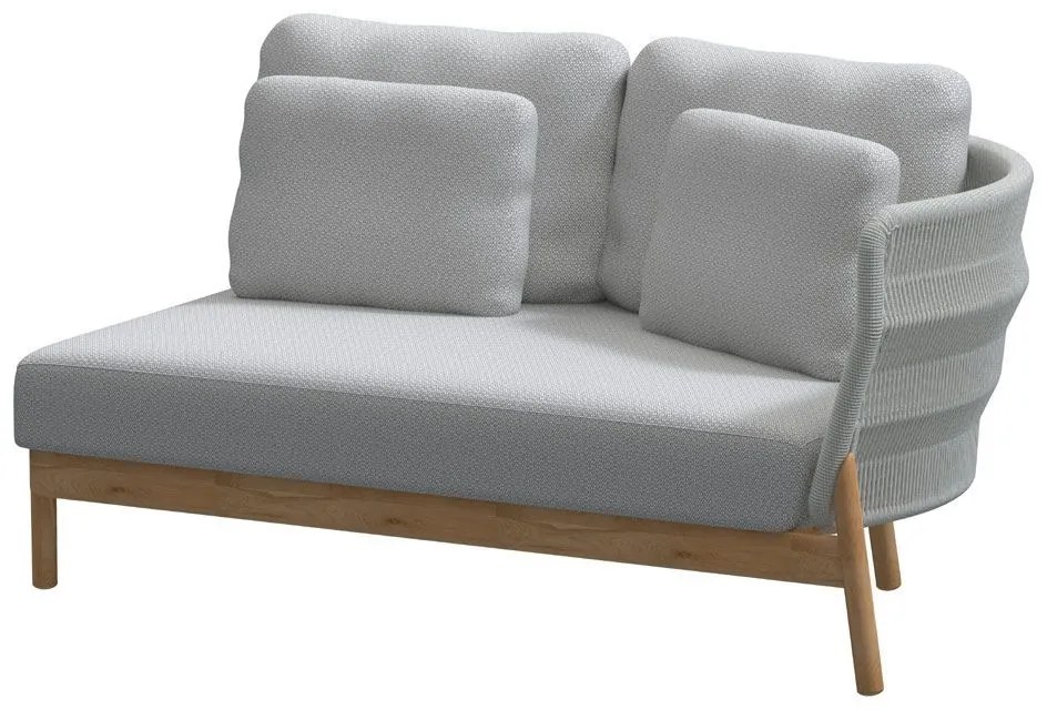 4 Seasons Outdoor Avalon hoekbank met 2 Ceylon tafels Loungeset houtkleur weerbestendig