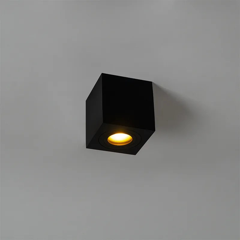 Moderne vierkante badkamer spot zwart IP44 - Capa