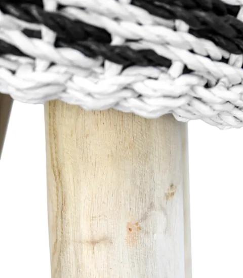 HSM Collection | Kruk Mailbu diameter 31 cm x 44 cm zwart, wit krukken raffia poefs & krukken meubels | NADUVI outlet