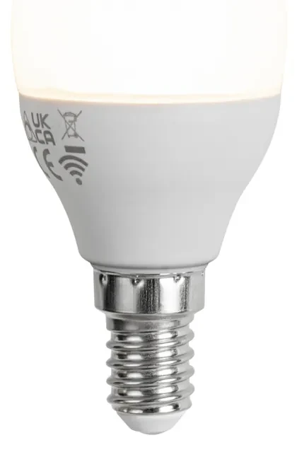 Set van 5 Smart E14 LED lampen G45 opaal RGBW 4.9W 470 lm 2700-6500K