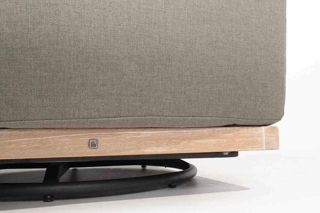 4 Seasons Outdoor Yara draaibare loungestoel met frame van RVS en geborsteld teak * Sale *    houtkleur weerbestendig