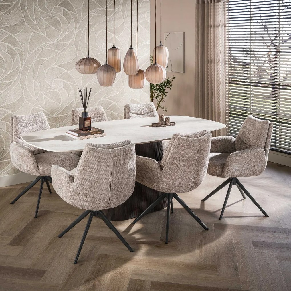 Deens Ovale Eettafel Keramiek - 215 X 105cm.