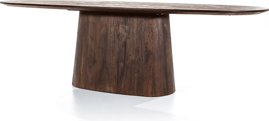 Donkerbruine Eettafel Ovaal 200 Cm - 200 X 110cm.