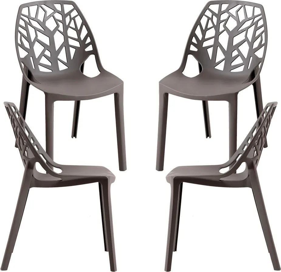 Set 4 Hissar Polypropyleen Stoelen