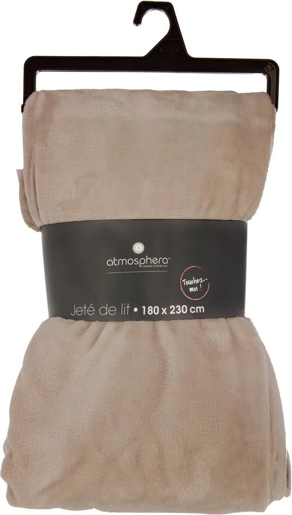 Atmosphera plaid Flanel Uni 180x230cm - Linnenkleur