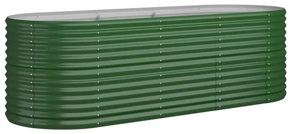 vidaXL Plantenbak 224x80x68 cm gepoedercoat staal groen
