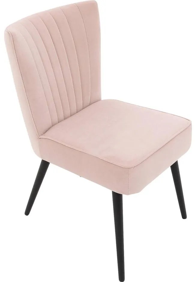Goossens Eetkamerstoel Rob roze velvet stof leuning, urban industrieel