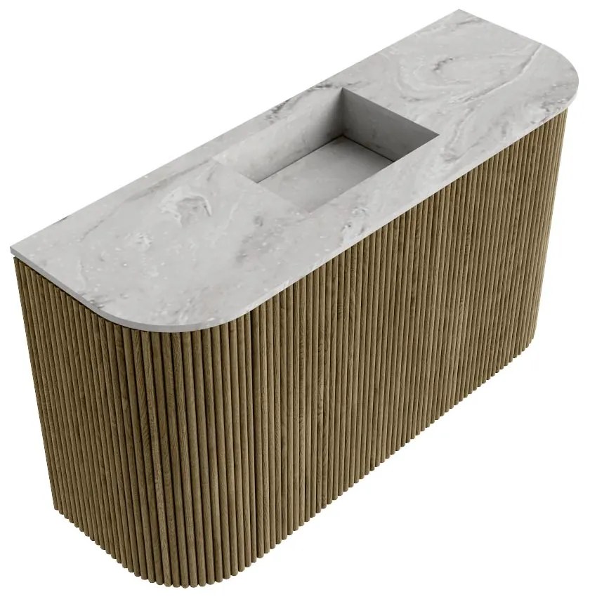 Mondiaz Joya DLux 75cm toiletmeubel ronding links/rechts dusk met wastafel faye midden zonder kraangat glace