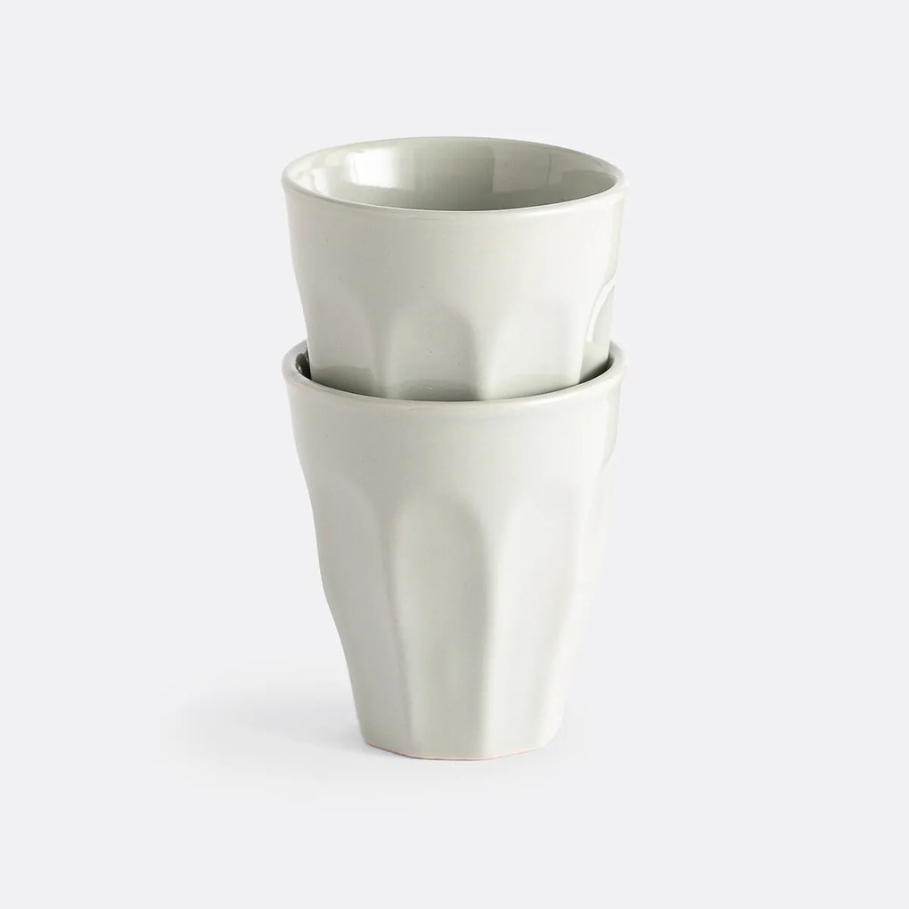 Set van 2 geribbelde koffiekopjes, Notele