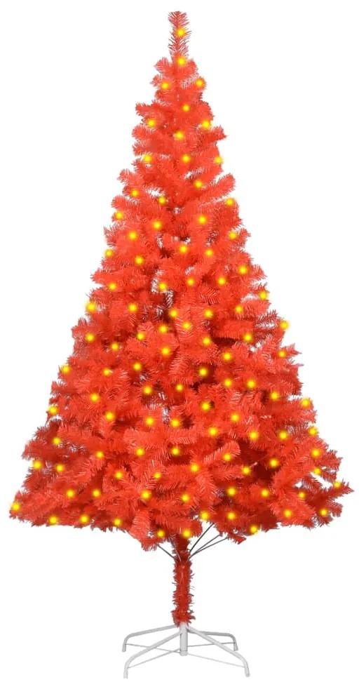 vidaXL Kunstkerstboom met LED's en standaard 180 cm PVC rood