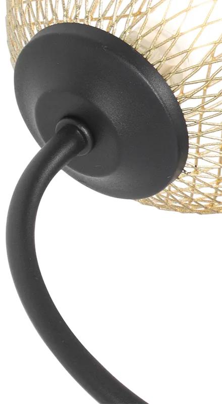 Moderne plafondlamp zwart met goud 6-lichts - Athens Wire Landelijk G9 Binnenverlichting Lamp