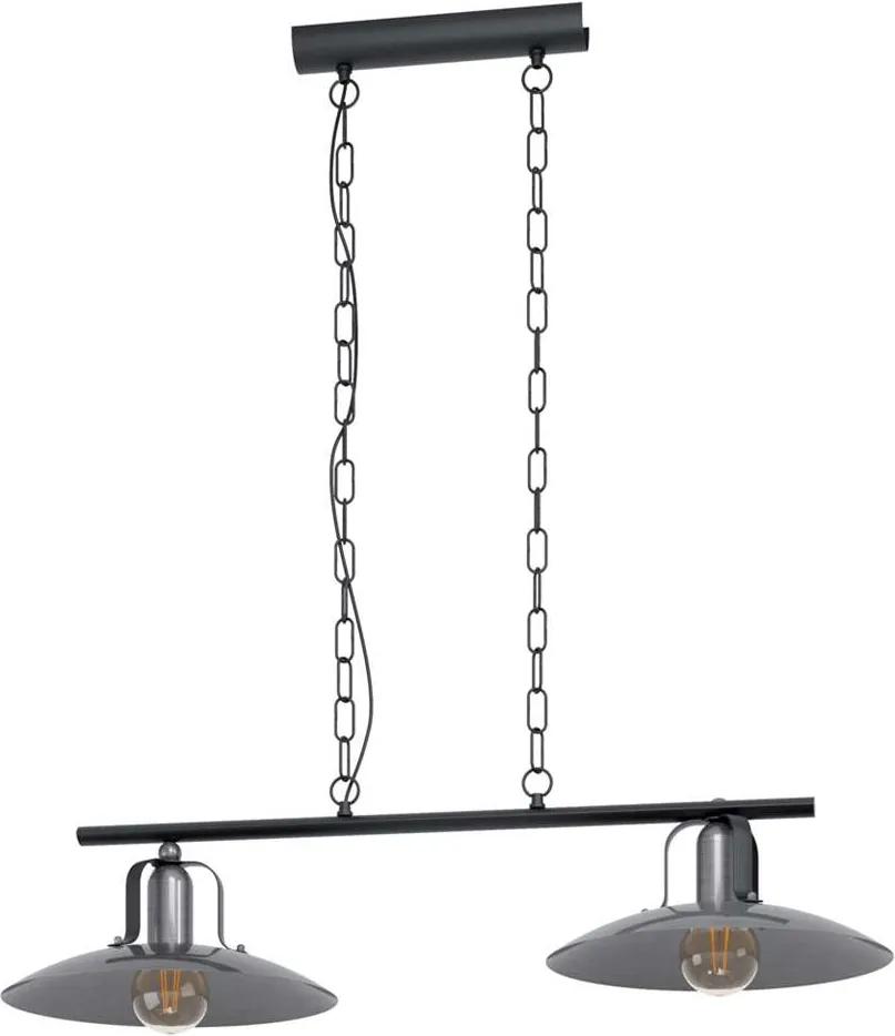 EGLO hanglamp 2-lichts Kenilworth - nikkel/zwart - Leen Bakker