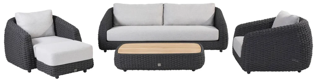 4 Seasons Saint-Tropez loungetafel 134 x 84 cm Loungetafel houtkleur weerbestendig