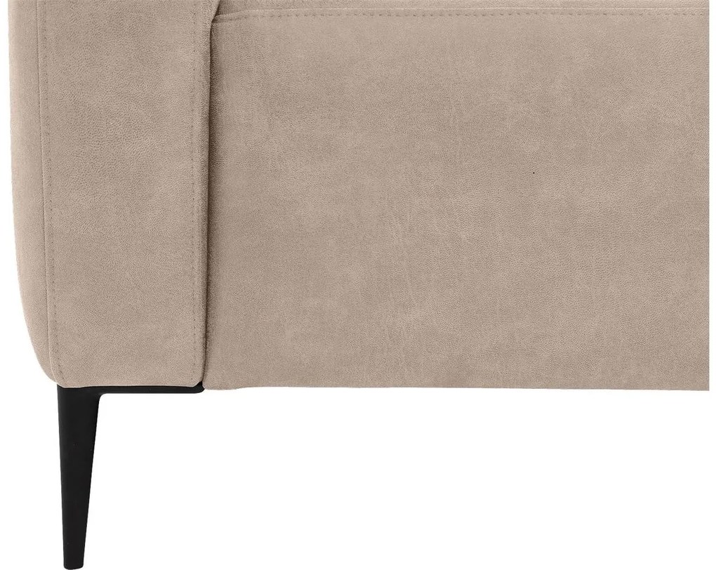 Goossens  Key West beige, micro leer, 3-zits, modern design met ligelement rechts