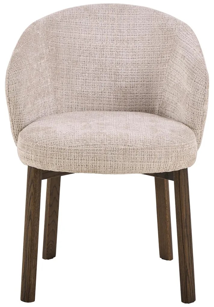 Luxe Eetkamerstoel Beige Met Hout