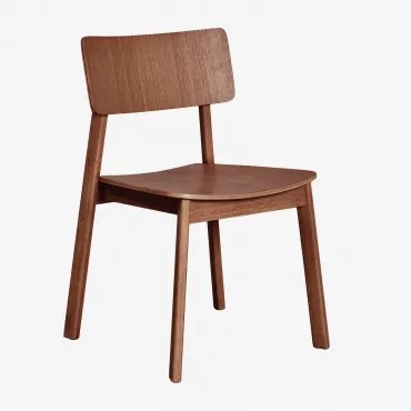 Set Van 2 Houten Eetkamerstoelen Gilda Walnootbruin & Walnootbruin - Sklum