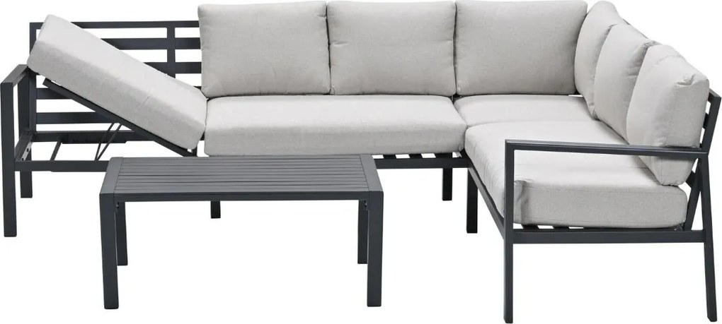 Garden Impressions Denver loungeset 4-delig rechts – donker grijs