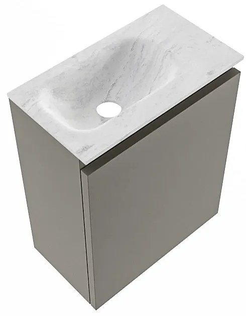 Mondiaz Ture DLux toiletmeubel 40cm smoke met wastafel opalo links met kraangat