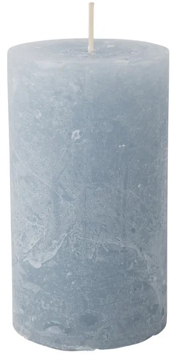 Kaars rustiek - grijsblauw - 7x12 cm